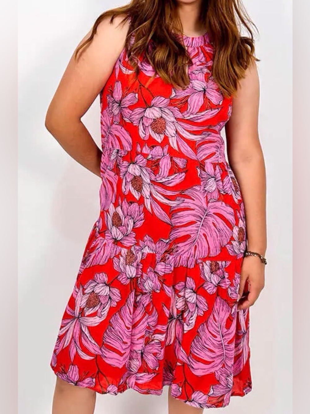 TOMMY HILFIGER Cotton Tiered Floral Dress